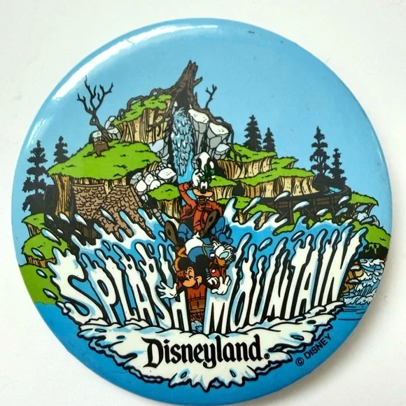 Disney Splash Mountain Pin- Vintage 1989 Disneyland Rare Button Souvenir Mickey - Picture 2 of 5